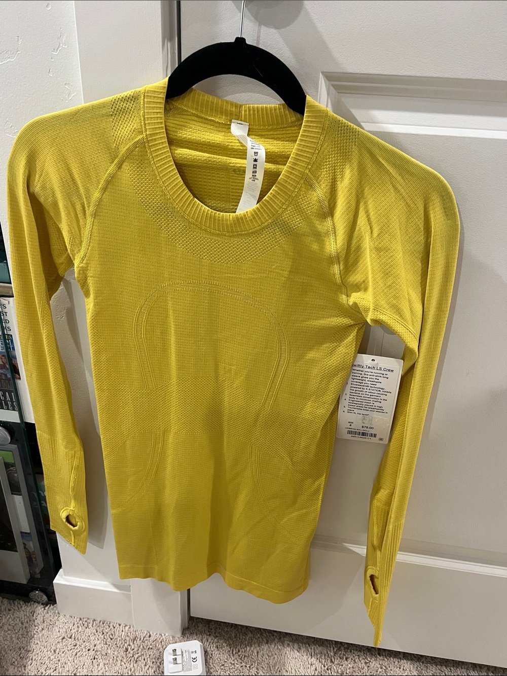 Lululemon swiftly tech Long Sleeve Crew Neck Top in Yellow